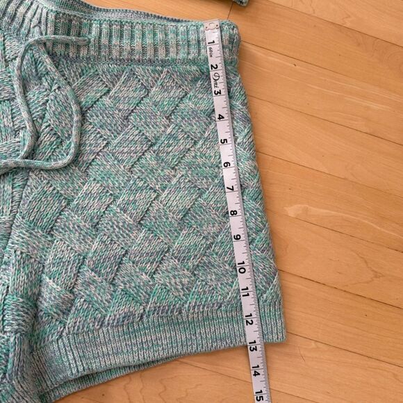 525 America Lattice Cable Knit Cami and Shorts Set in Cyan Multi S NWOT - Picture 9 of 11